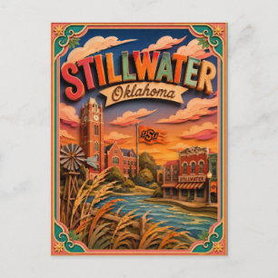 PopCut States Stillwater Oklahoma Paper Art Postcard