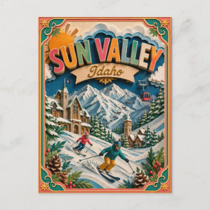 PopCut States Sun Valley Idaho Paper Art Postcard