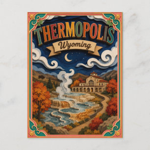 PopCut States Thermopolis Wyoming Paper Art Postcard