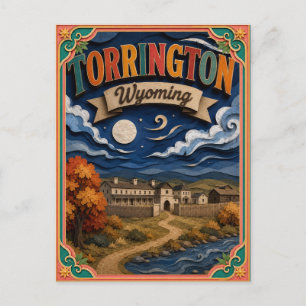 PopCut States Torrington Wyoming Paper Art Postcard