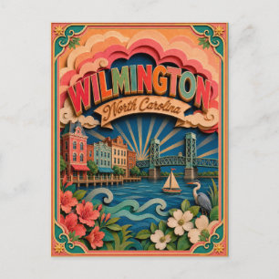 PopCut States Wilmington North Carolina Paper Art Postcard
