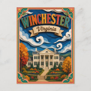 PopCut States Winchester Virginia Paper Art Postcard