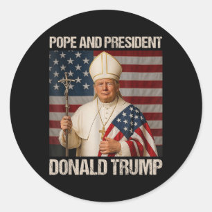 Pope And President Donald Trump Classic Round Sticker