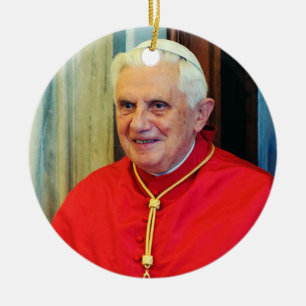 Pope Benedict XVI Official Style Portrait Ceramic Tree Decoration