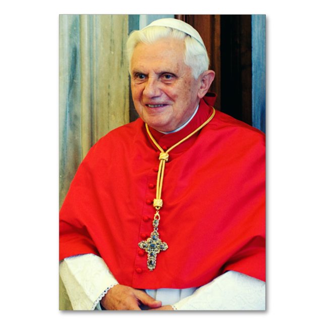 Pope Benedict XVI Official Style Portrait Table Number (Front)