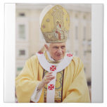 Pope Benedict XVI The Teacher of Truth Tile<br><div class="desc">Elevate your space with the serene and scholarly presence of Pope Benedict XVI. This high-fidelity reproduction portrays the Pope in a moment of prayerful reflection, embodying the "humble worker in the vineyard of the Lord." The composition highlights the dignity of the papacy and the personal warmth of Joseph Ratzinger, known...</div>