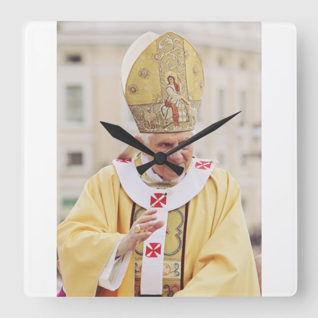 Pope Benedict XVI theologian of truth and humility Square Wall Clock (Front)