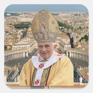 Pope Benedict XVI with the Vatican City Square Sticker