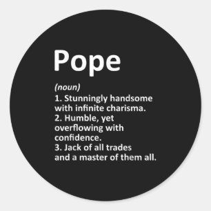 Pope Definition Funny Surname Family Tree Birthday Classic Round Sticker