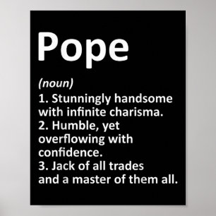 Pope Definition Funny Surname Family Tree Birthday Poster