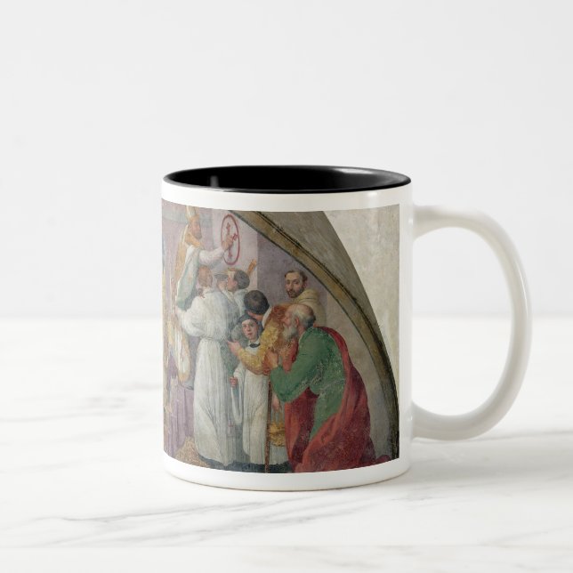 Pope Eugene IV Consecrating the convent of San Mar Two-Tone Coffee Mug (Right)