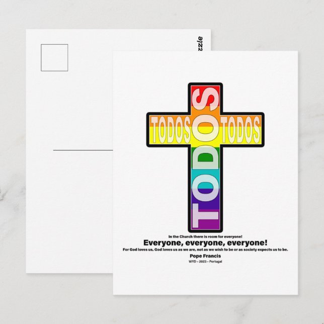 Pope Francis quote. Inclusive church for LGBTQIA Postcard (Front/Back)