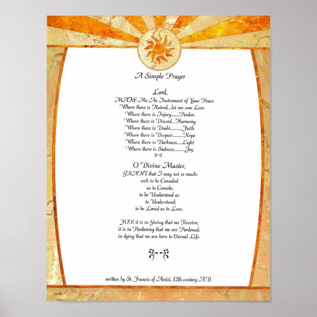 POPE FRANCIS=ST. FRANCIS SIMPLE PRAYER=Bamboo2 Poster (Front)