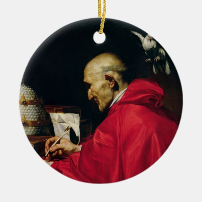 Pope Gregory the Great Ceramic Tree Decoration (Front)