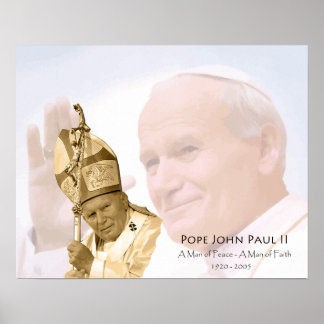 Pope John Paul II Collage Canvas Poster