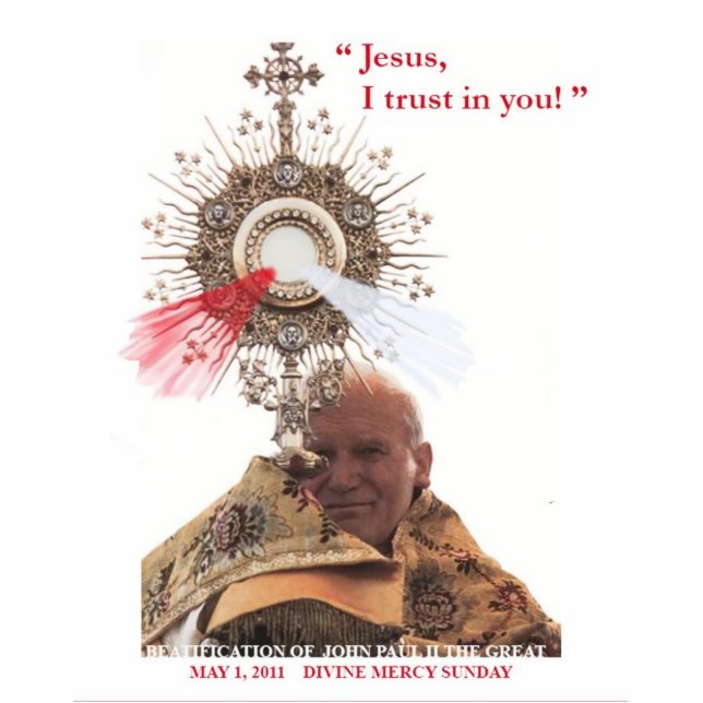 Pope John Paul II & Divine Mercy photosculpture Standing Photo Sculpture (Front)