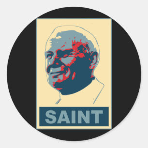 Pope John Paul II Pop Art SAINT Tshirt Classic Round Sticker