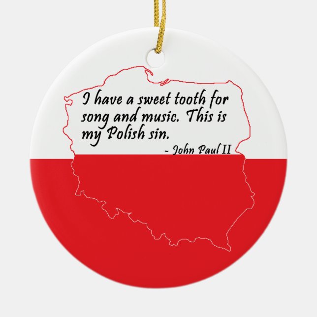 Pope John Paul II Quote Ceramic Tree Decoration (Front)