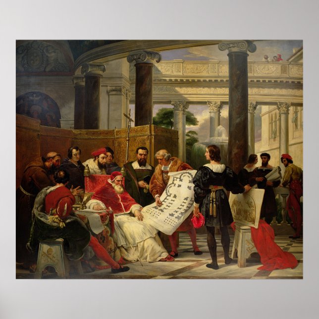 Pope Julius II ordering Bramante Poster (Front)