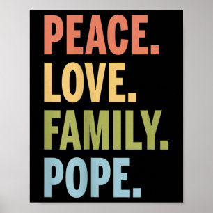 Pope Last Name Peace Love Family Matching Poster