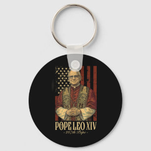 Pope Leo And America Us Pope Leo Xiv  Key Ring