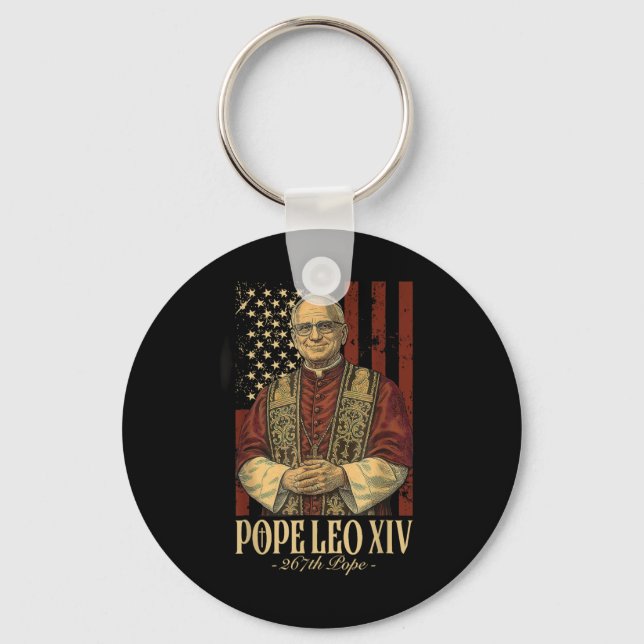 Pope Leo And America Us Pope Leo Xiv  Key Ring (Front)