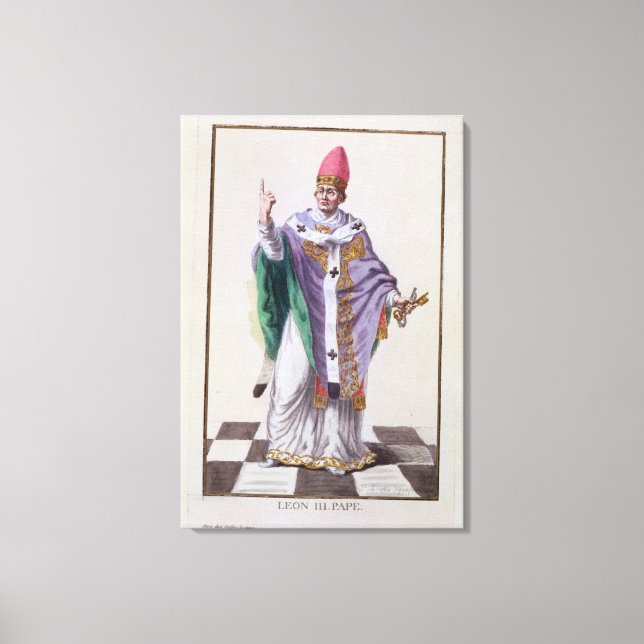 Pope Leo III (795-816) from 'Receuil des Estampes, Canvas Print (Front)