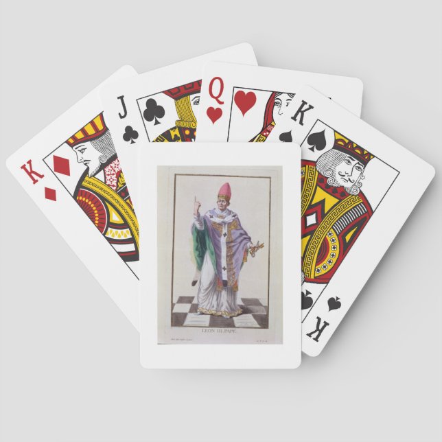 Pope Leo III (795-816) from 'Receuil des Estampes, Playing Cards (Back)
