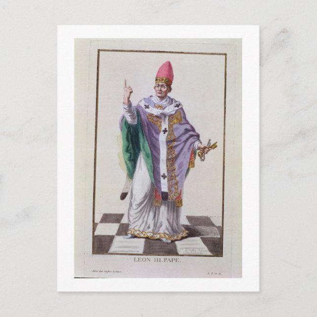 Pope Leo III (795-816) from 'Receuil des Estampes, Postcard (Front)