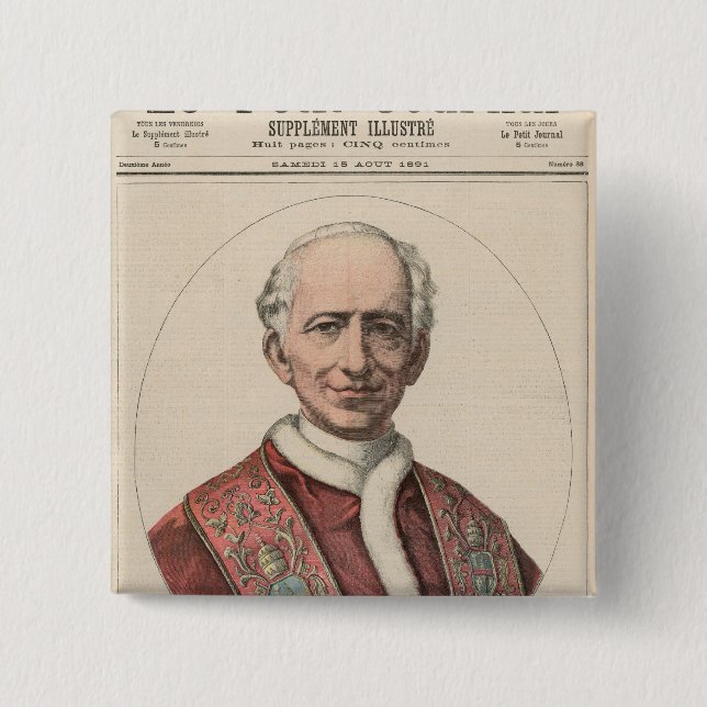 Pope Leo XIII 15 Cm Square Badge (Front)