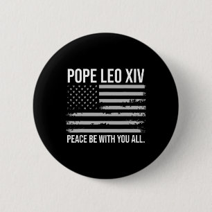 Pope Leo Xiv 14th First American Pope Usa Flag Vin 6 Cm Round Badge