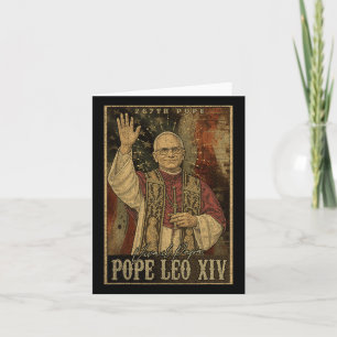 Pope Leo Xiv 14th First American Pope Usa Flag Vin Card