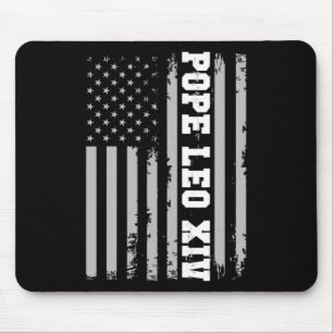 Pope Leo Xiv 14th First American Pope Usa Flag Vin Mouse Mat