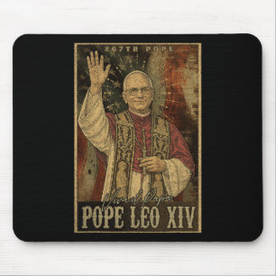 Pope Leo Xiv 14th First American Pope Usa Flag Vin Mouse Mat