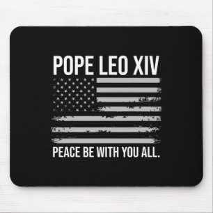 Pope Leo Xiv 14th First American Pope Usa Flag Vin Mouse Mat
