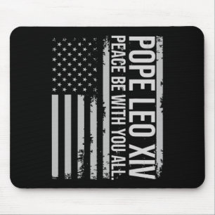 Pope Leo Xiv 14th First American Pope Usa Flag Vin Mouse Mat