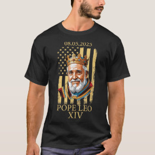 Pope Leo Xiv, American Flag 2025 Vatican Leo Xiv E T-Shirt