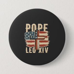 Pope Leo XIV Christian Church Da Pope USA Flag 7.5 Cm Round Badge