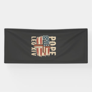 Pope Leo XIV Christian Church Da Pope USA Flag Banner