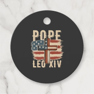 Pope Leo XIV Christian Church Da Pope USA Flag Favour Tags
