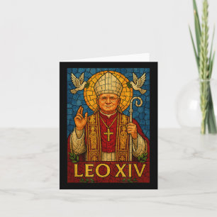 Pope Leo Xiv - Divine Mosaic Art Christian Catholi Card
