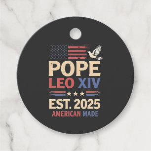 Pope Leo XIV est. 2025 4th of July USA Flag Favour Tags