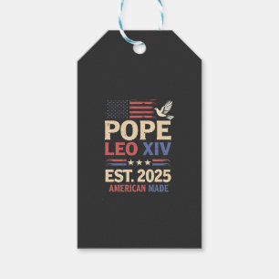 Pope Leo XIV est. 2025 4th of July USA Flag Gift Tags
