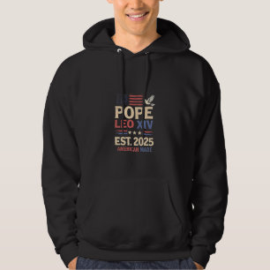 Pope Leo XIV est. 2025 4th of July USA Flag Hoodie