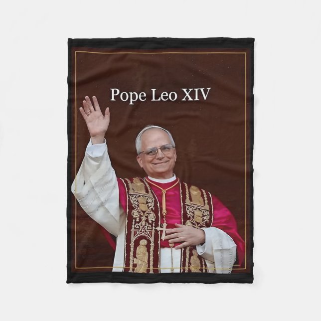 Pope Leo Xiv  Fleece Blanket (Front)