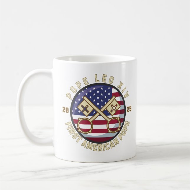 Pope Leo XIV, Historic First American Pope Coffee Mug (Left)