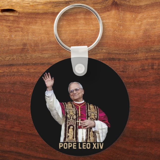 Pope Leo XIV, Historic First American Pope Key Ring (Front)