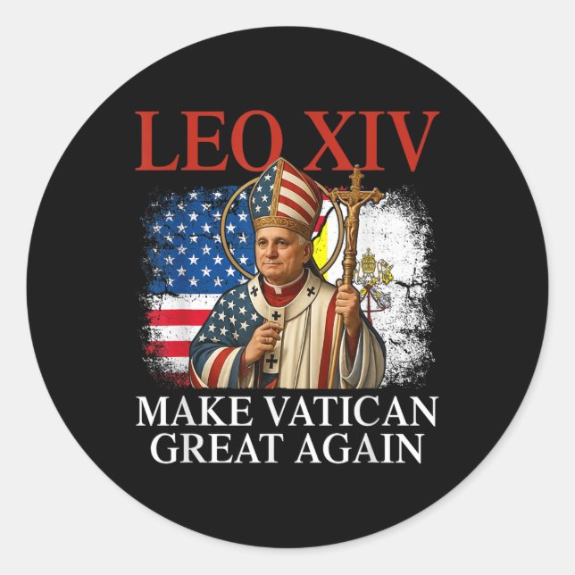 Pope Leo Xiv Make Vatican Great Again Catholic Chu Classic Round Sticker (Front)