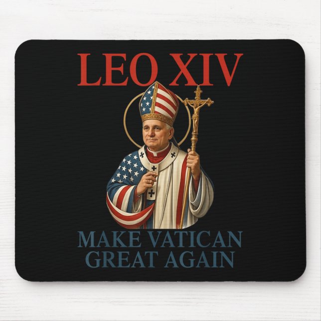 Pope Leo Xiv Make Vatican Great Again Catholic Chu Mouse Mat (Front)