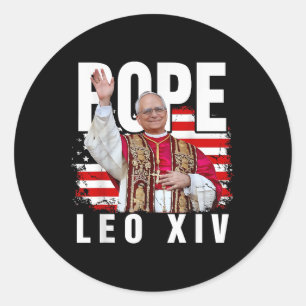 Pope Leo Xiv New Pope First American Pope Flag Pro Classic Round Sticker